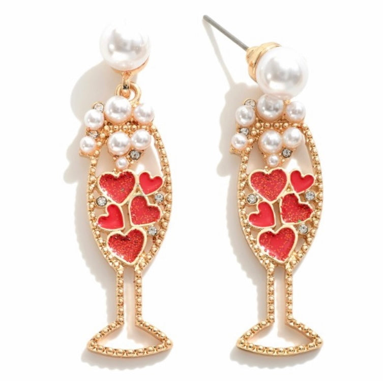 Champagne Heart Earrings