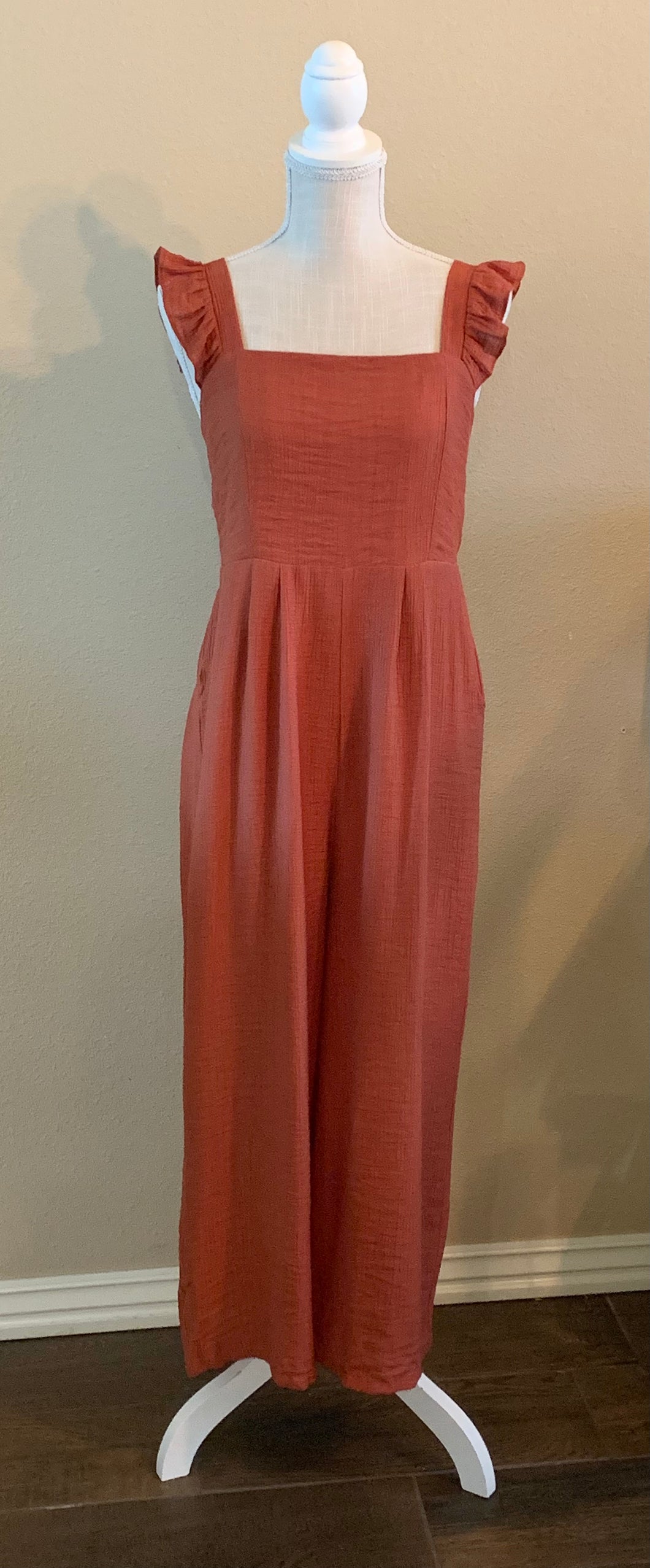 Brick Ruffled Jumpsuit