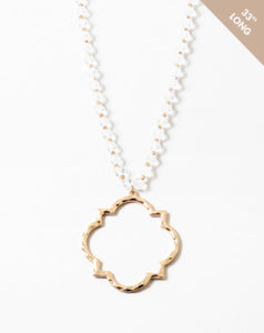 Gold Decorative Shape with Beaded Chain